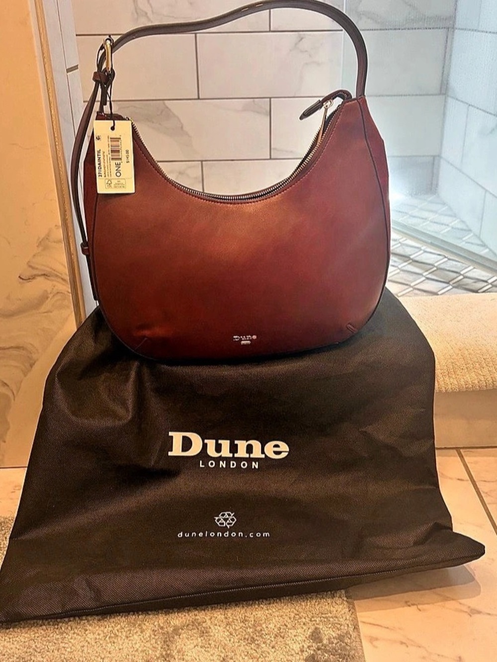 Dune London 27DAMILTLE Hobo ox red / burgundy, leather shoulder bag
